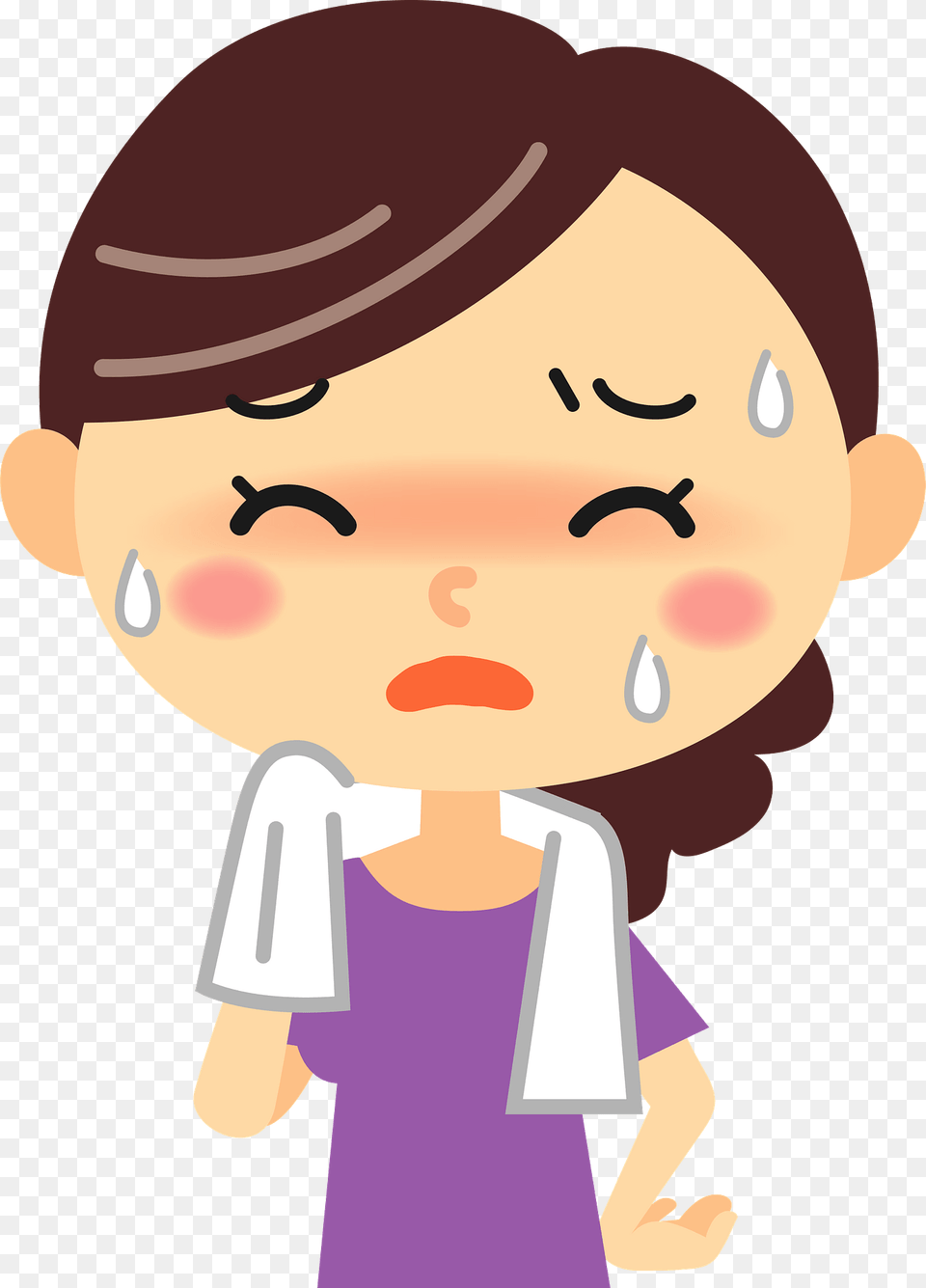 Woman Is Sweating Clipart, Baby, Person, Toy Free Png