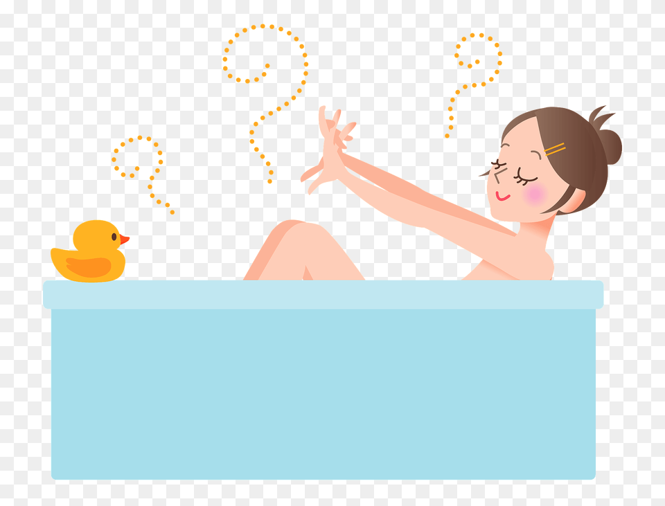Woman Is Taking A Bath Clipart, Bathing, Bathtub, Person, Tub Free Png