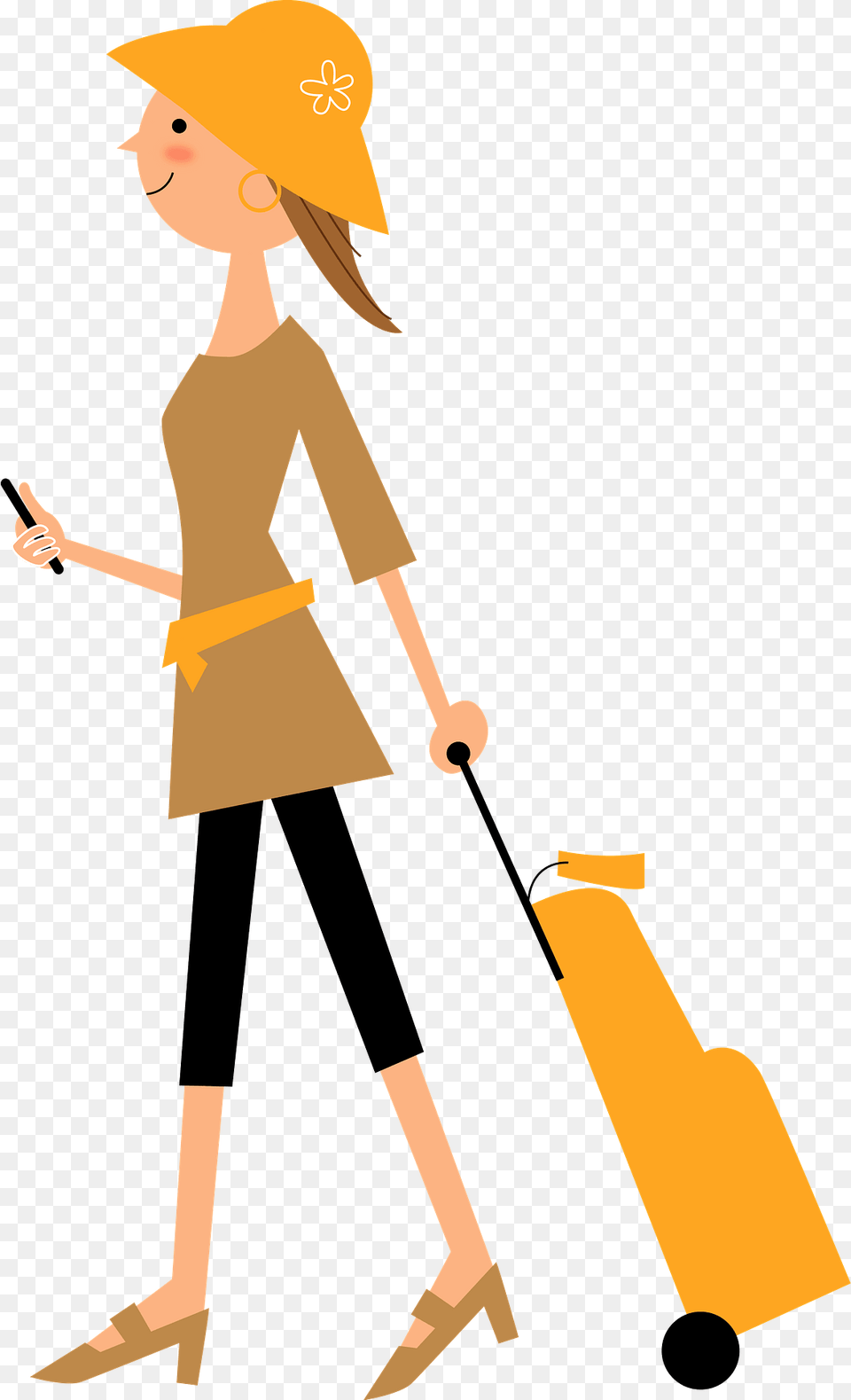 Woman Is Traveling Clipart, Cleaning, Person, Clothing, Hat Free Transparent Png