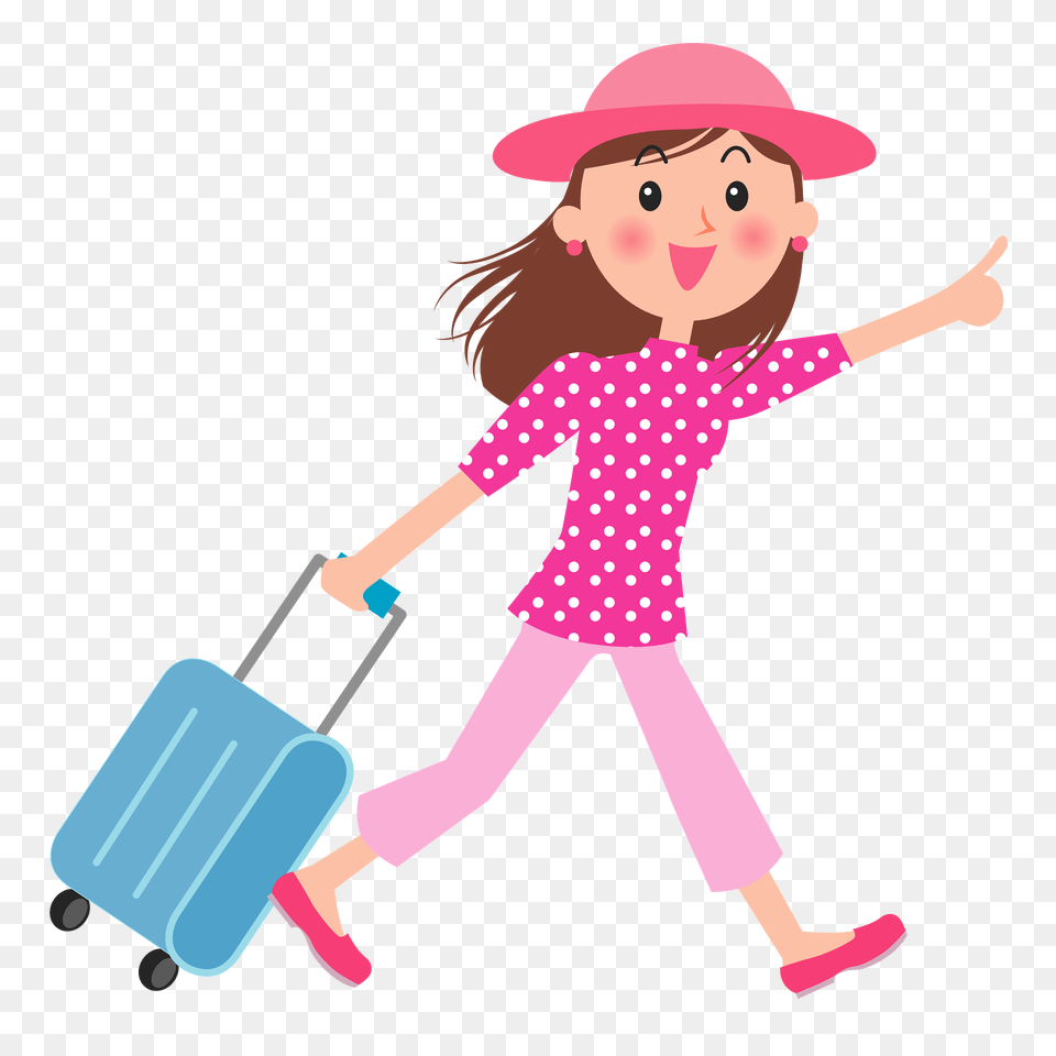 Woman Is Traveling Clipart, Baggage, Person, Girl, Female Png