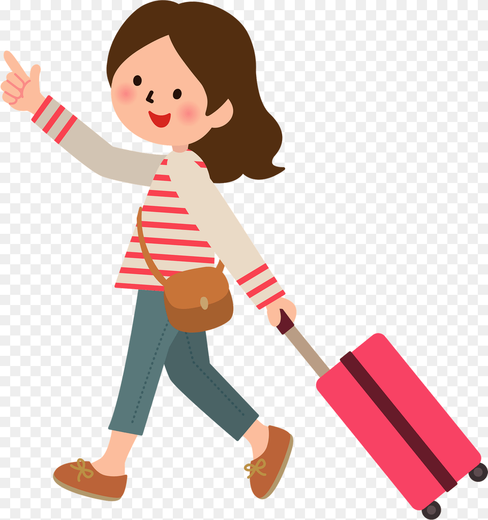 Woman Is Traveling Clipart, Baby, Person, Shopping, Face Free Png Download