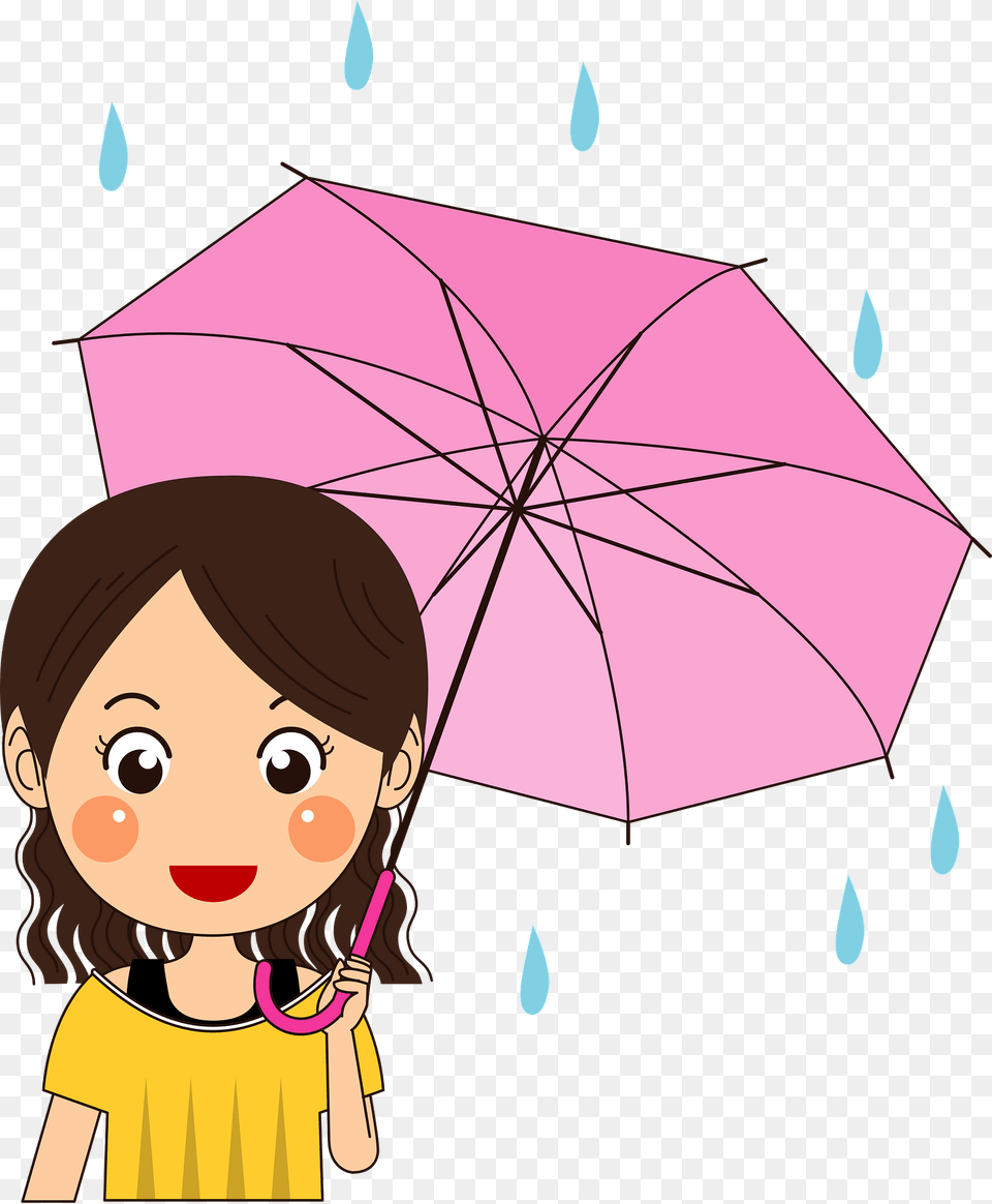 Woman Is Using A Pink Umbrella Clipart, Canopy, Baby, Person, Face Free Png Download