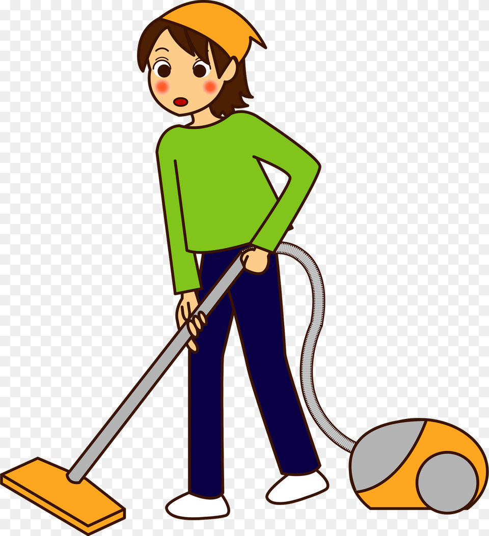Woman Is Using A Vacuum Cleaner Clipart, Cleaning, Person, Face, Head Free Png Download