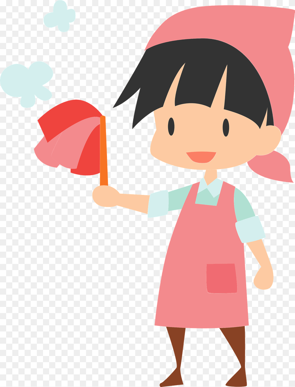 Woman Is Using Feather Duster Clipart, People, Person, Baby Free Png Download