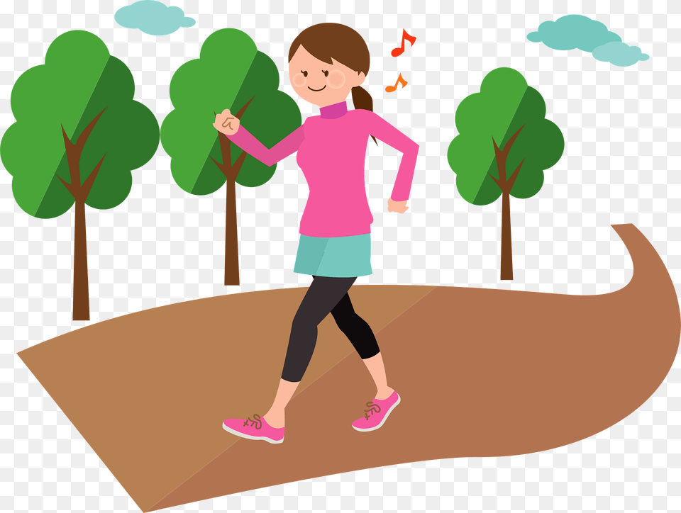 Woman Is Walking For Exercise Clipart, Person, Girl, Female, Child Free Png Download