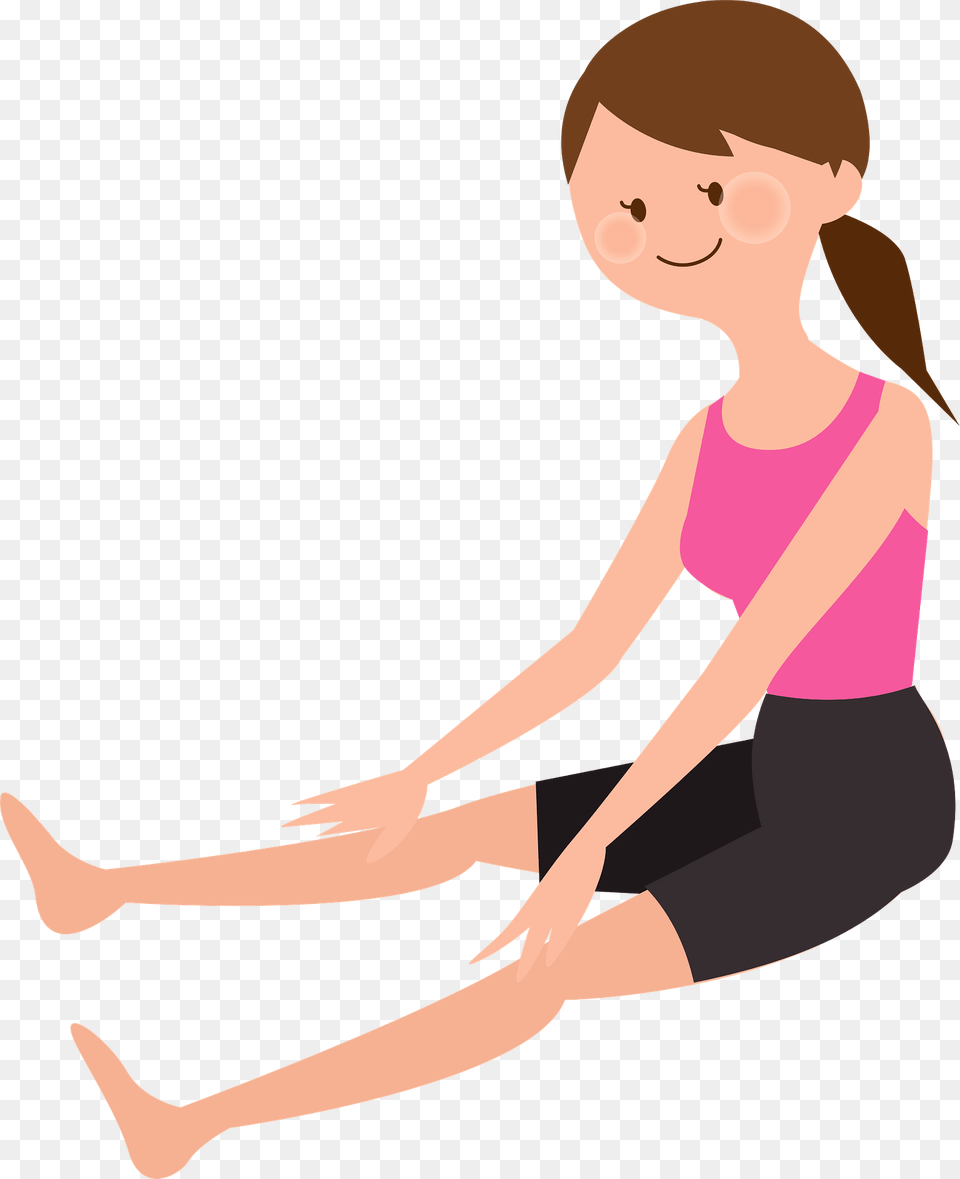Woman Is Warming Up By Stretching Clipart, Person, Stretch, Adult, Female Png Image