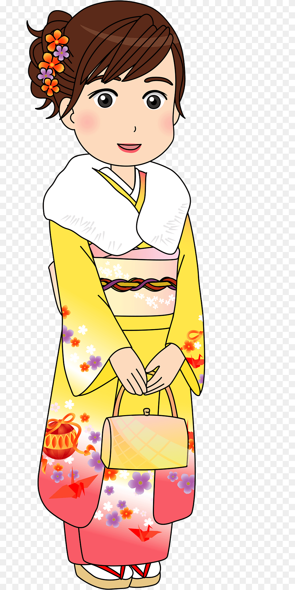 Woman Is Wearing A Kimono Clipart, Robe, Gown, Formal Wear, Fashion Free Png Download