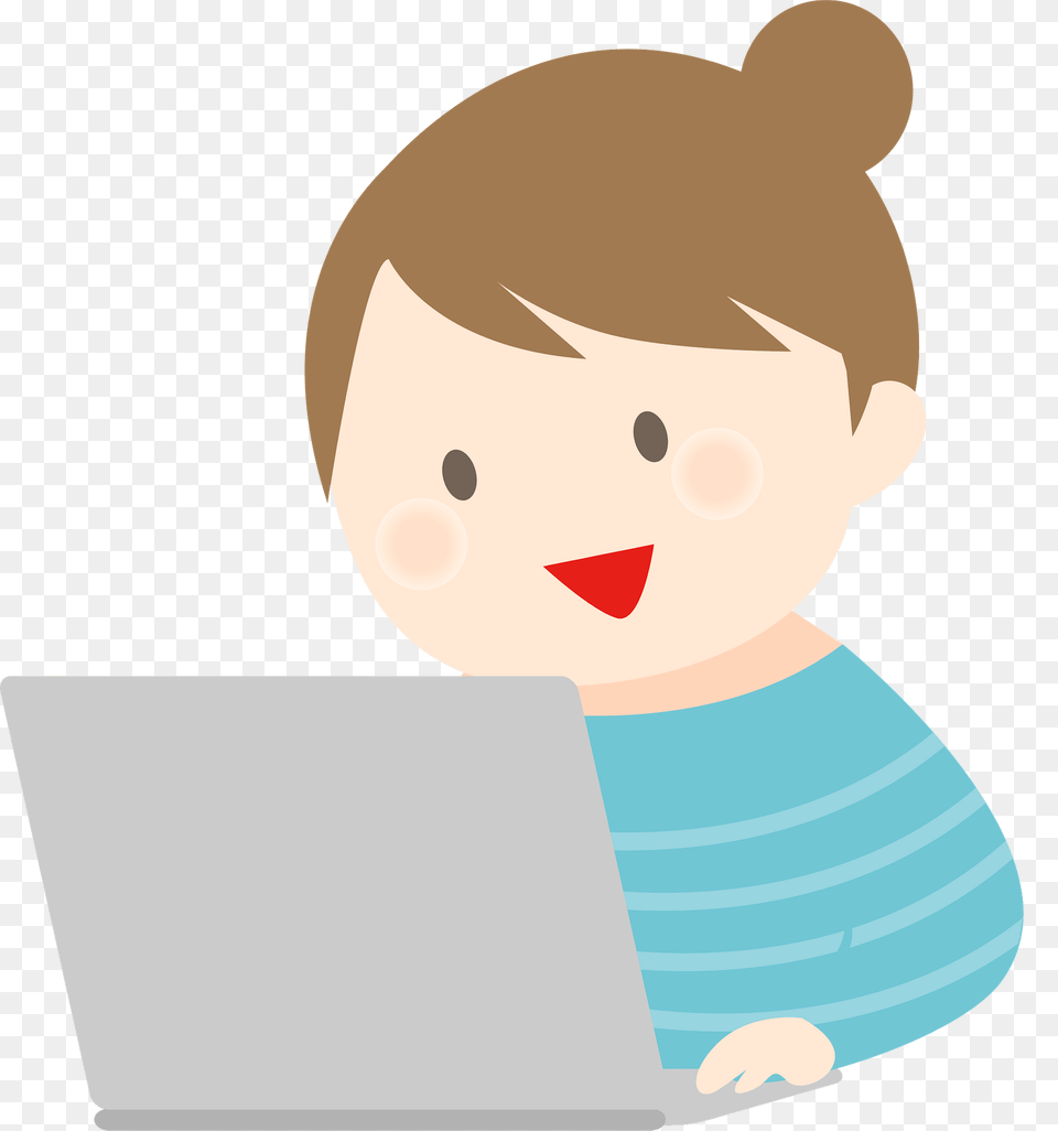 Woman Is Working On Her Laptop Computer Clipart, Electronics, Pc, Photography, Snowman Png Image