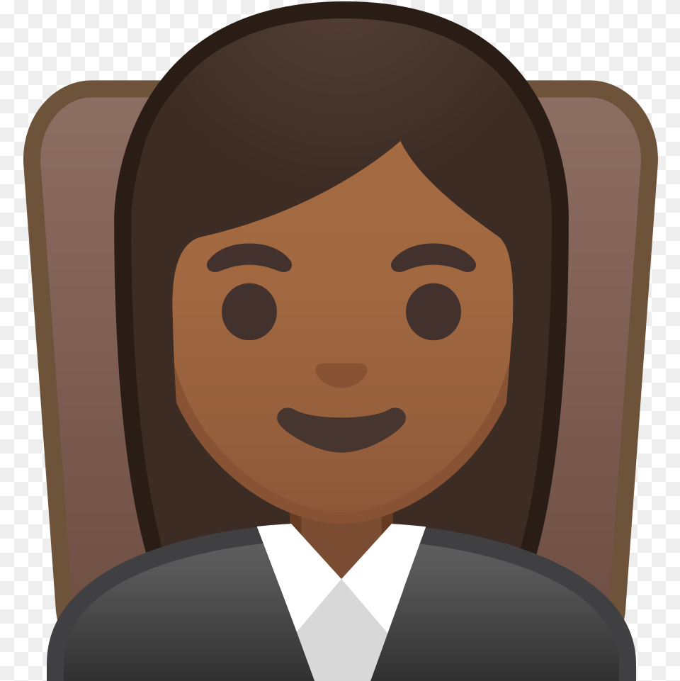 Woman Judge Medium Dark Skin Tone Icon Cartoon Woman Brown Skin, Portrait, Face, Photography, Head Free Transparent Png