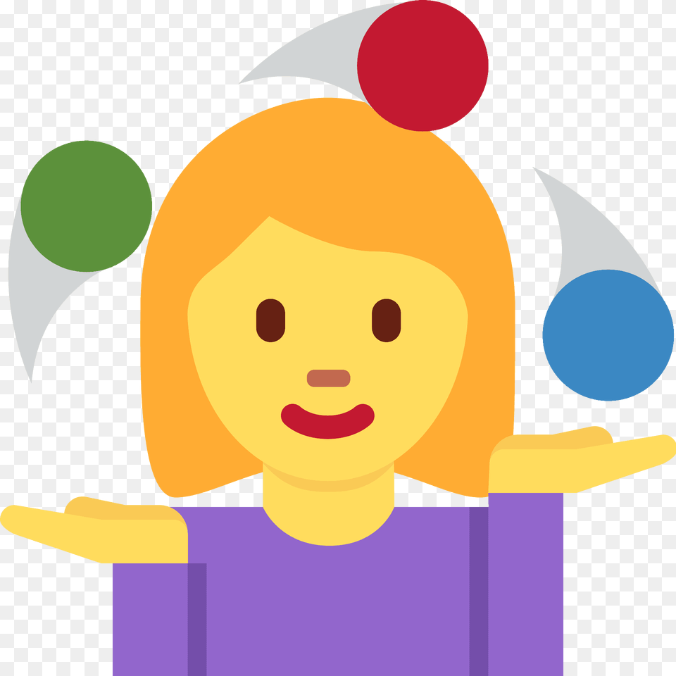 Woman Juggling Emoji Clipart, Face, Head, Person, Baby Png Image
