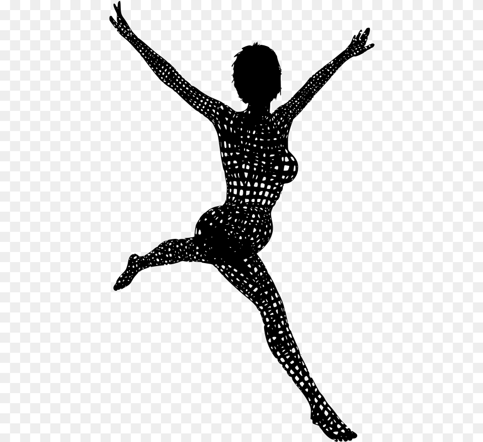 Woman Jumping, Gray Free Png Download