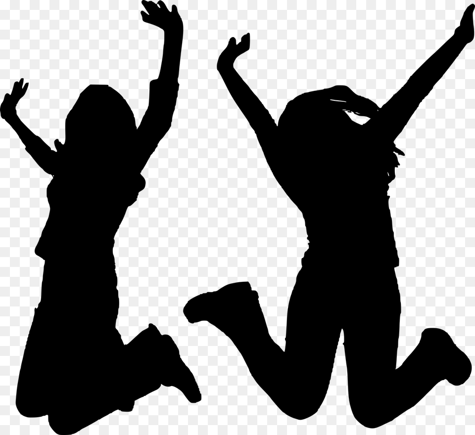 Woman Jumping Female Jumping Silhouette Silueta Saltando, Gray Free Transparent Png