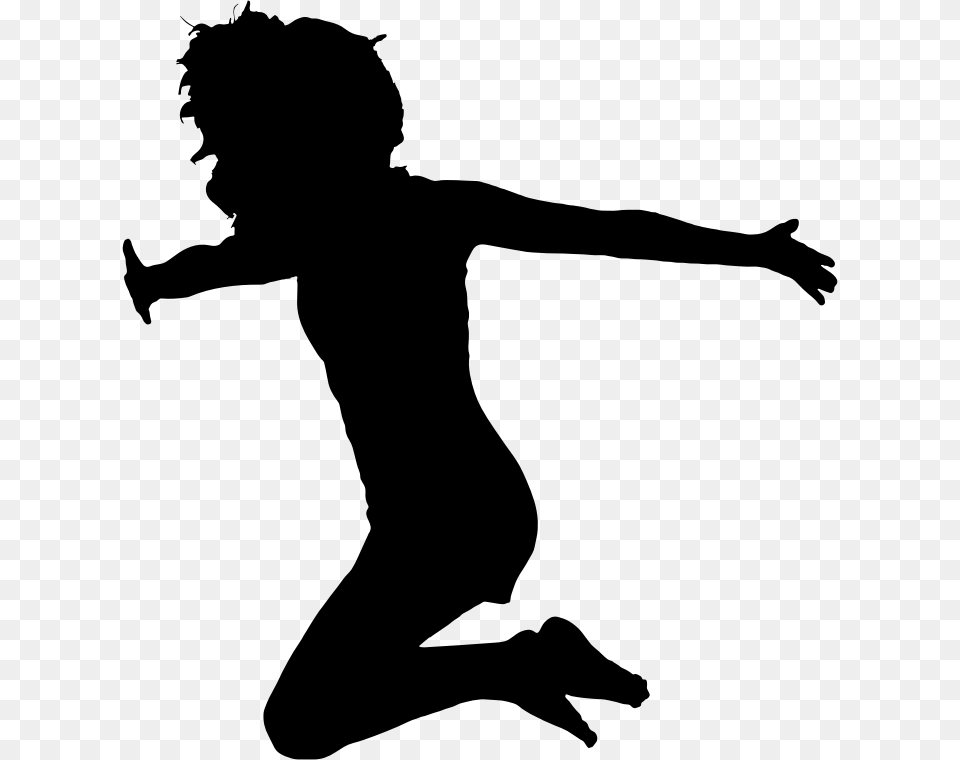 Woman Jumping For Silhouette Jumping For Joy Silhouette, Gray Png
