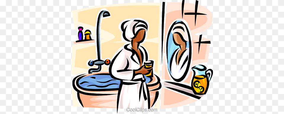 Woman Just Out Of The Shower Royalty Vector Clip Art, Person, Washing, Adult, Female Free Png