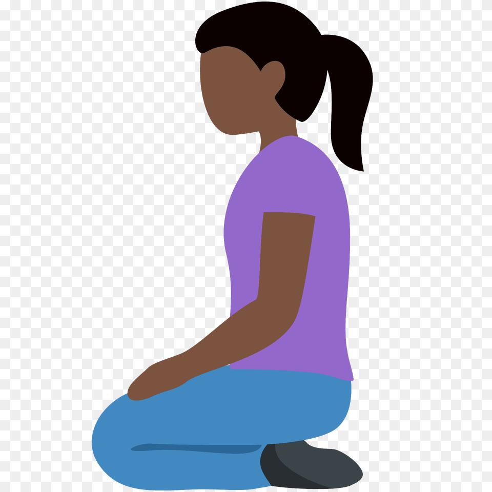 Woman Kneeling Emoji Clipart, Person, Sitting Png Image