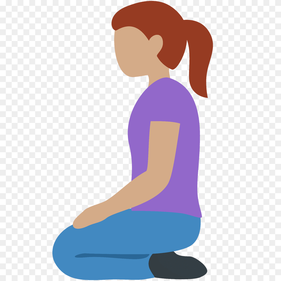 Woman Kneeling Emoji Clipart, Person, Sitting Free Png