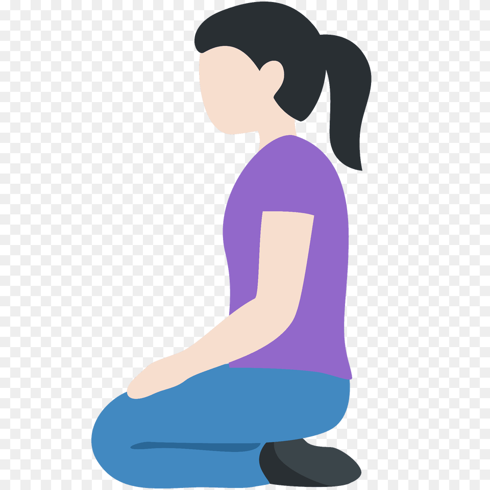 Woman Kneeling Emoji Clipart, Person, Sitting Free Png Download