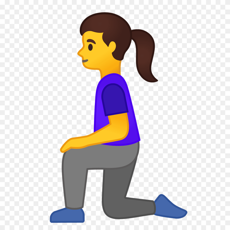 Woman Kneeling Emoji Clipart, Person, Baby, Face, Head Png Image