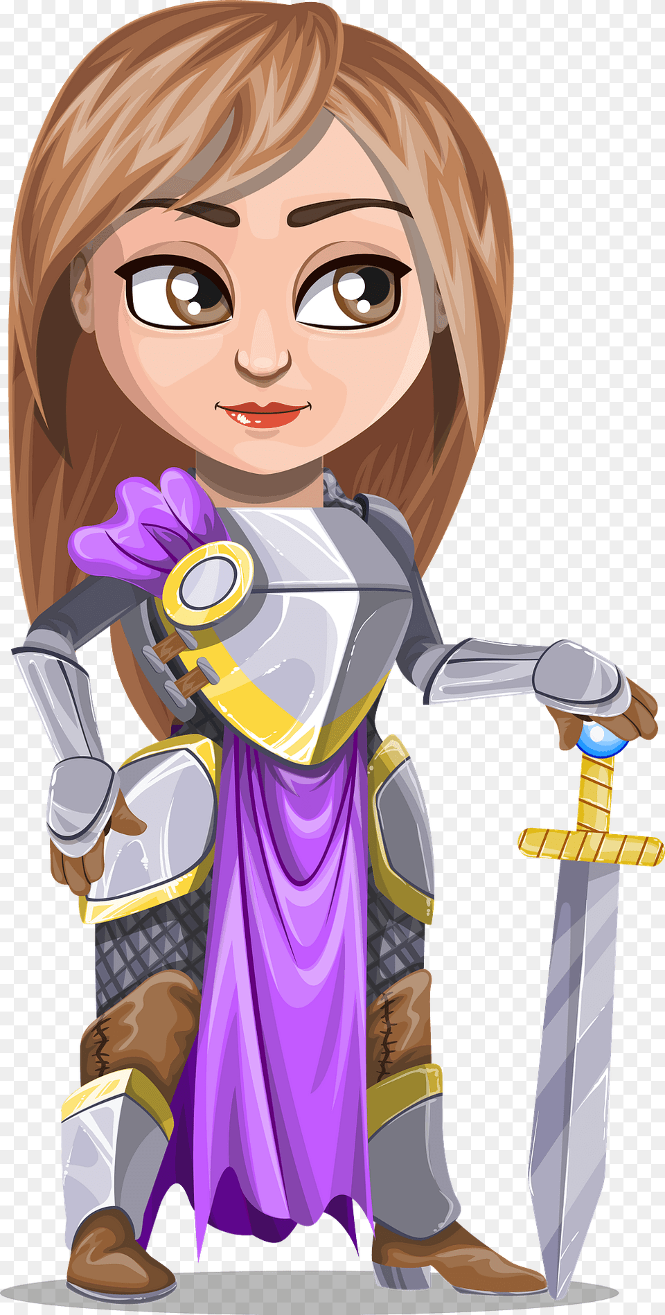 Woman Knight In Armor Clipart, Book, Comics, Publication, Adult Free Png