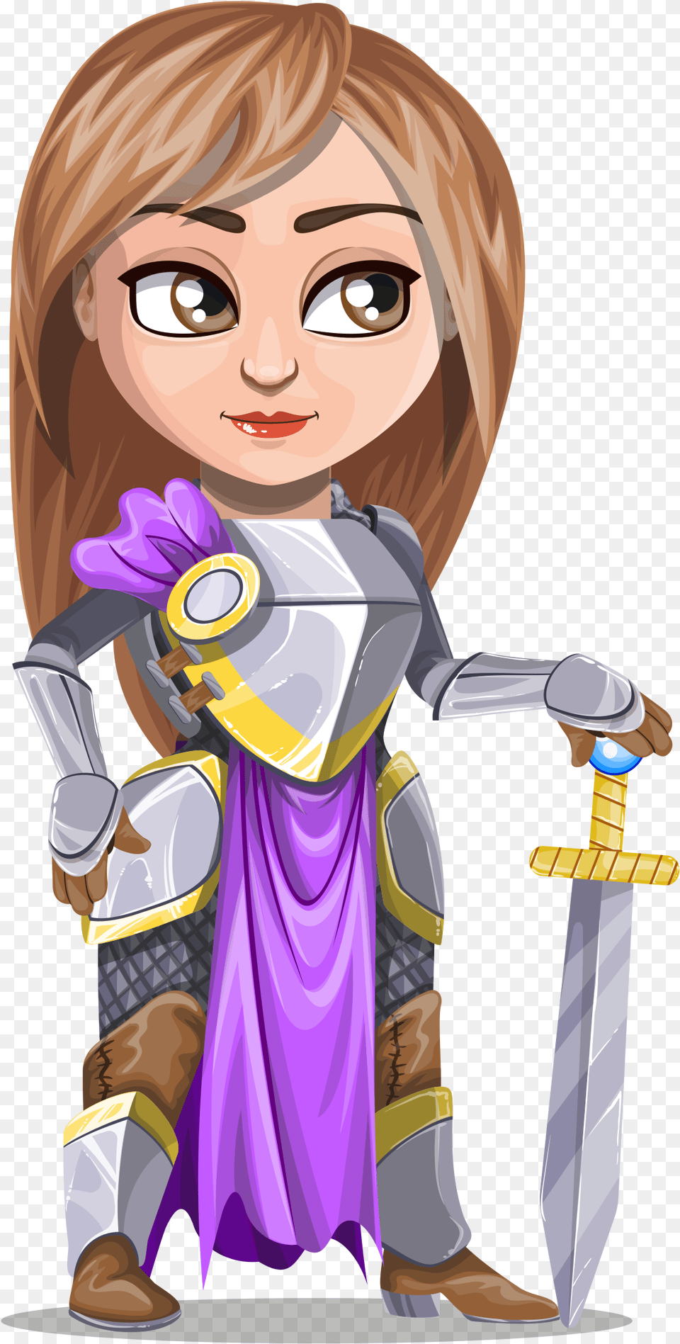 Woman Knight Warrior In Armor Holding A Sword Woman Warrior Clipart, Book, Comics, Publication, Adult Png