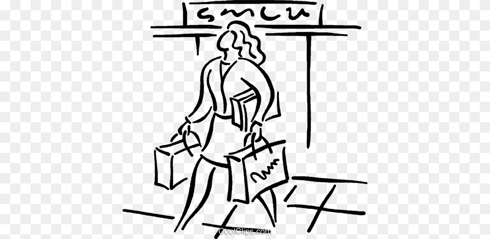 Woman Leaving Department Store Royalty Vector Clip Art, Accessories, Bag, Handbag, Person Free Transparent Png
