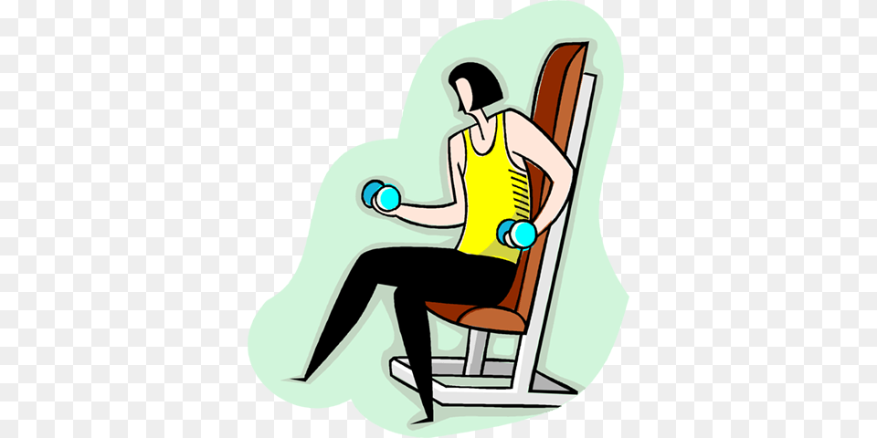 Woman Lifting Dumbbells Royalty Vector Clip Art Illustration, Person, Furniture, Head, Animal Png Image