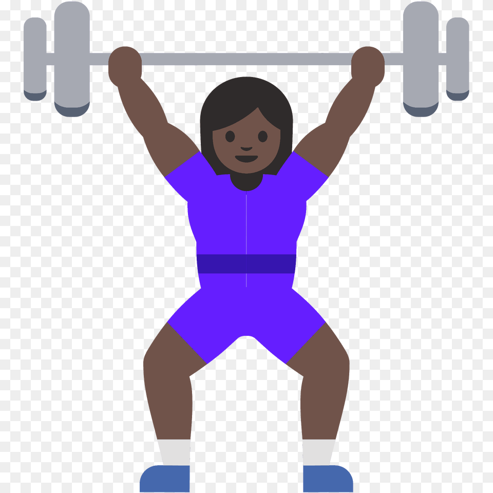 Woman Lifting Weights Emoji Clipart, Person, Face, Head, Working Out Png Image