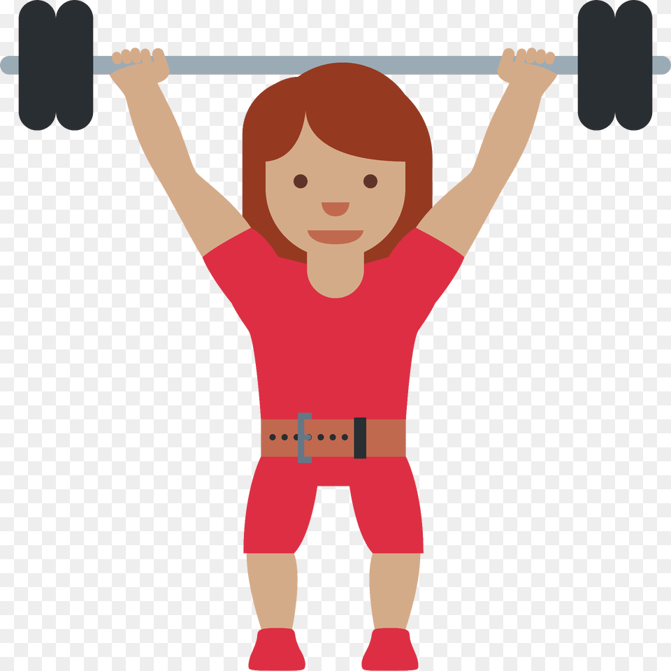 Woman Lifting Weights Emoji Clipart, Baby, Person, Face, Head Png