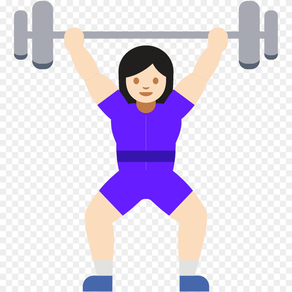 Woman Lifting Weights Emoji Clipart, Person, Face, Head, Working Out Png Image