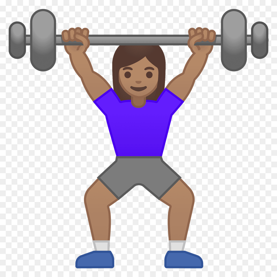 Woman Lifting Weights Emoji Clipart, Person, Face, Head, Working Out Free Png Download
