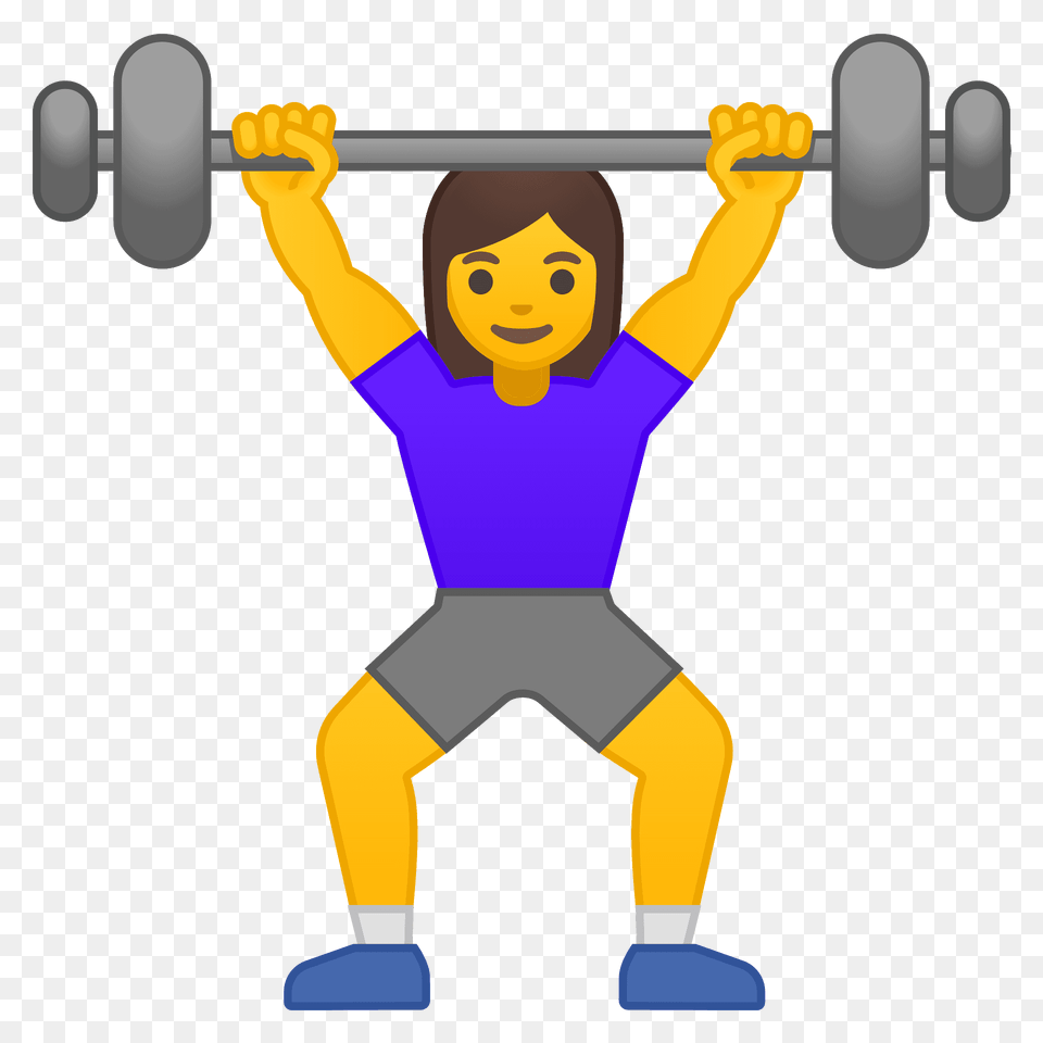 Woman Lifting Weights Emoji Clipart, Baby, Person, Working Out, Fitness Png Image