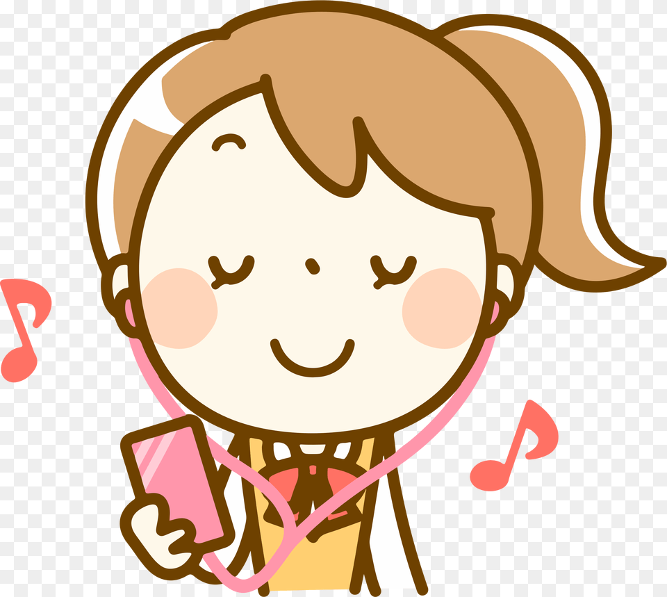 Woman Listening To Music Clipart Listening To Music, Baby, Food, Person, Sweets Free Png
