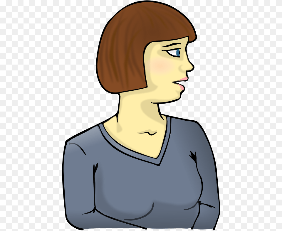 Woman Looking Sideways Woman Looking Sideways Cartoon, Person, Body Part, Neck, Head Free Transparent Png