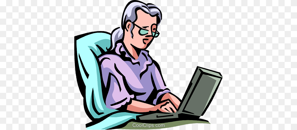 Woman Lying In Bed Working On Computer Royalty Free Vector Clip, Electronics, Reading, Person, Laptop Png