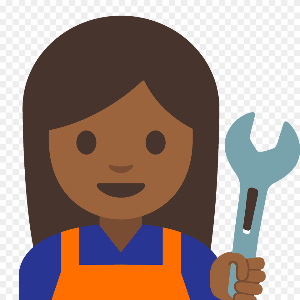 Woman Mechanic Emoji Clipart, Person, Face, Head Free Png Download