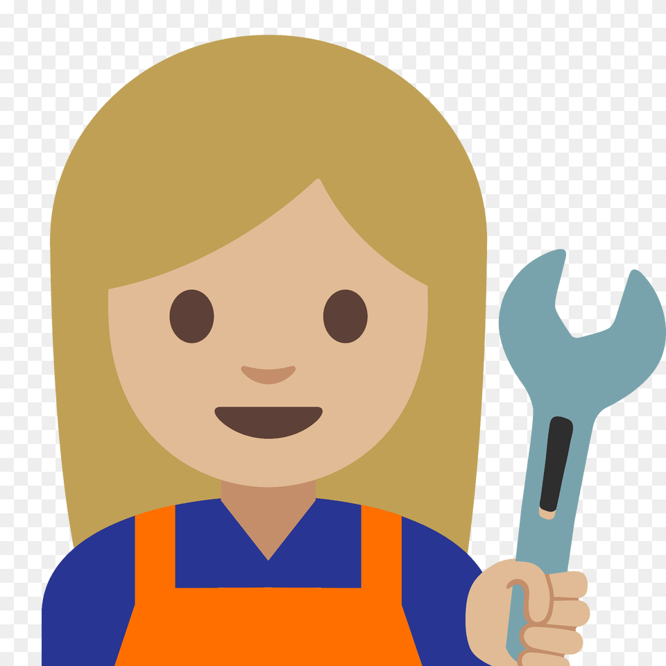 Woman Mechanic Emoji Clipart, Baby, Person, Face, Head Free Png
