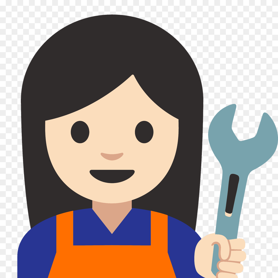 Woman Mechanic Emoji Clipart, Baby, Person, Face, Head Png Image