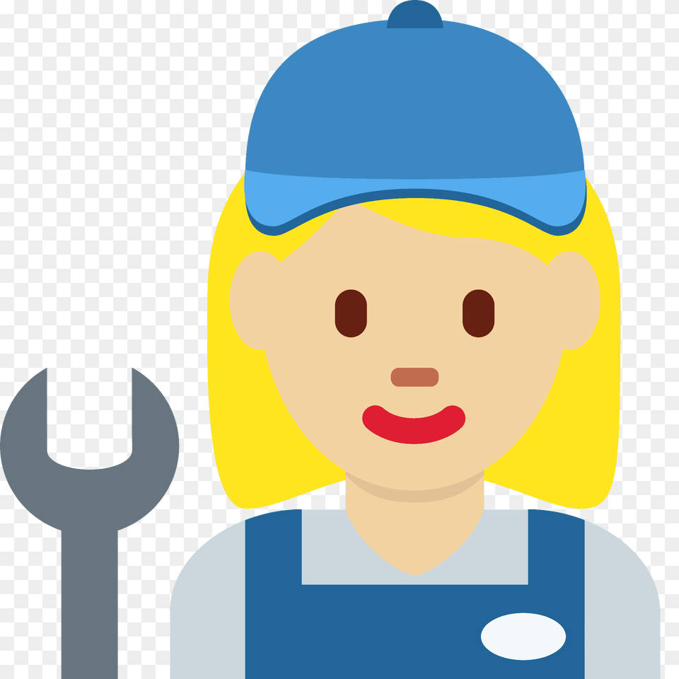 Woman Mechanic Emoji Clipart, Spoon, Cap, Clothing, Cutlery Png Image