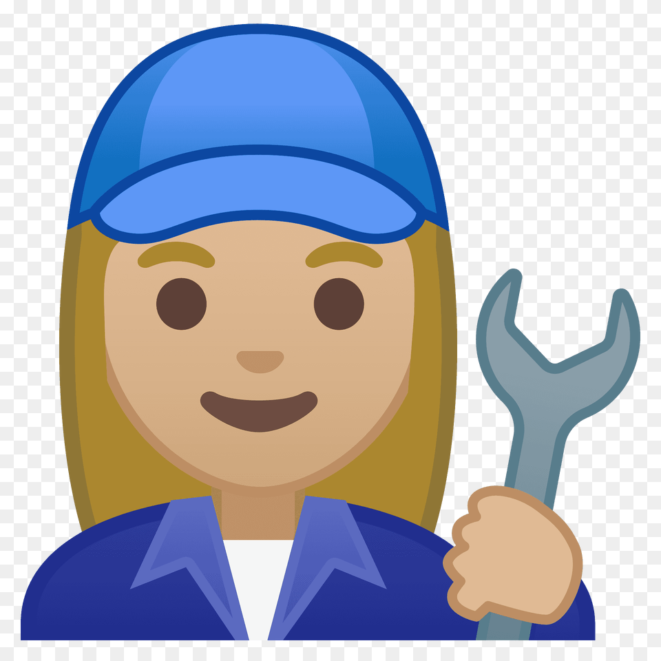 Woman Mechanic Emoji Clipart, Hat, Cap, Clothing, Hand Free Png