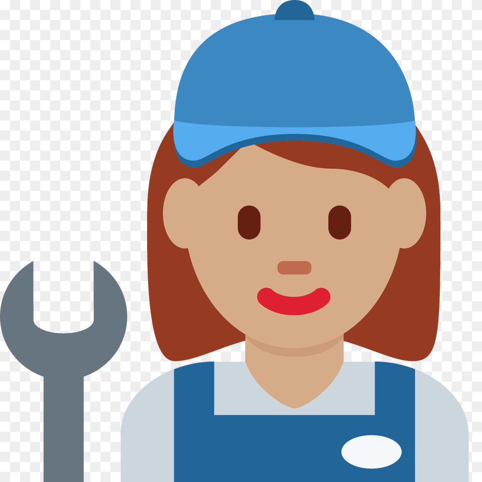 Woman Mechanic Emoji Clipart, Spoon, Baseball Cap, Cap, Clothing Png Image