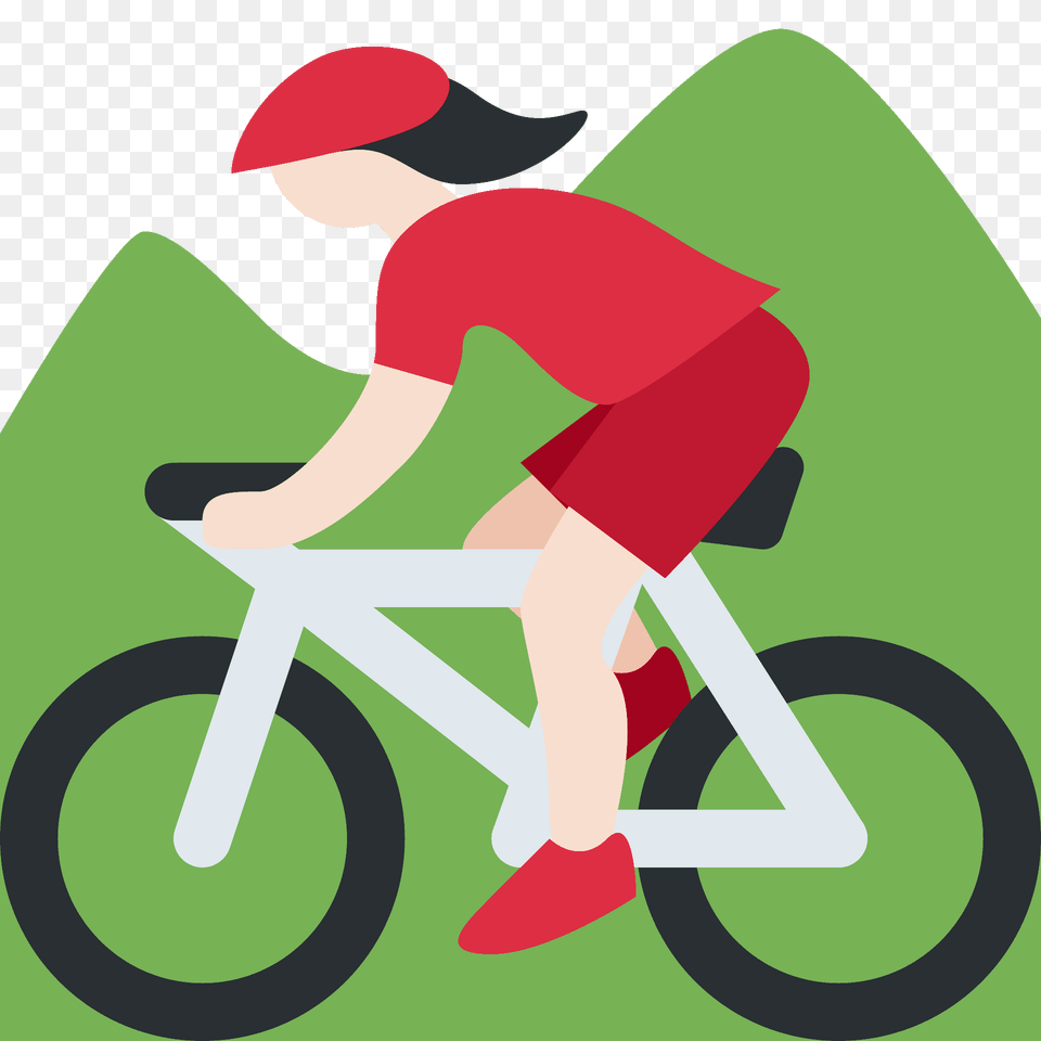 Woman Mountain Biking Emoji Clipart, Bicycle, Transportation, Vehicle, Person Free Png