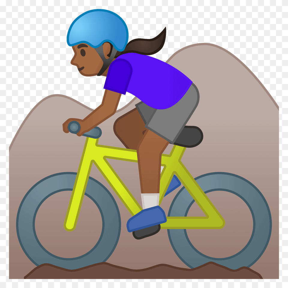Woman Mountain Biking Emoji Clipart, Face, Head, Person, Bicycle Png