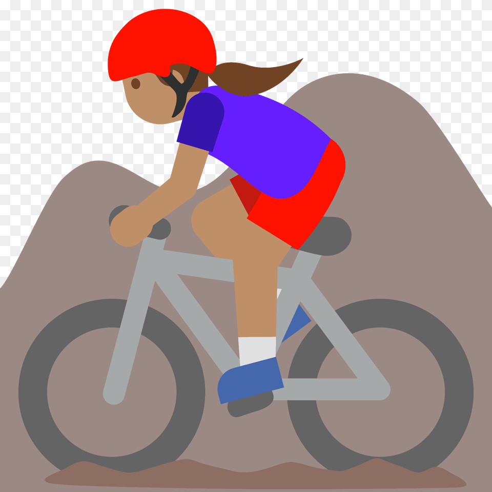 Woman Mountain Biking Emoji Clipart, Bicycle, Transportation, Vehicle, Baby Png Image