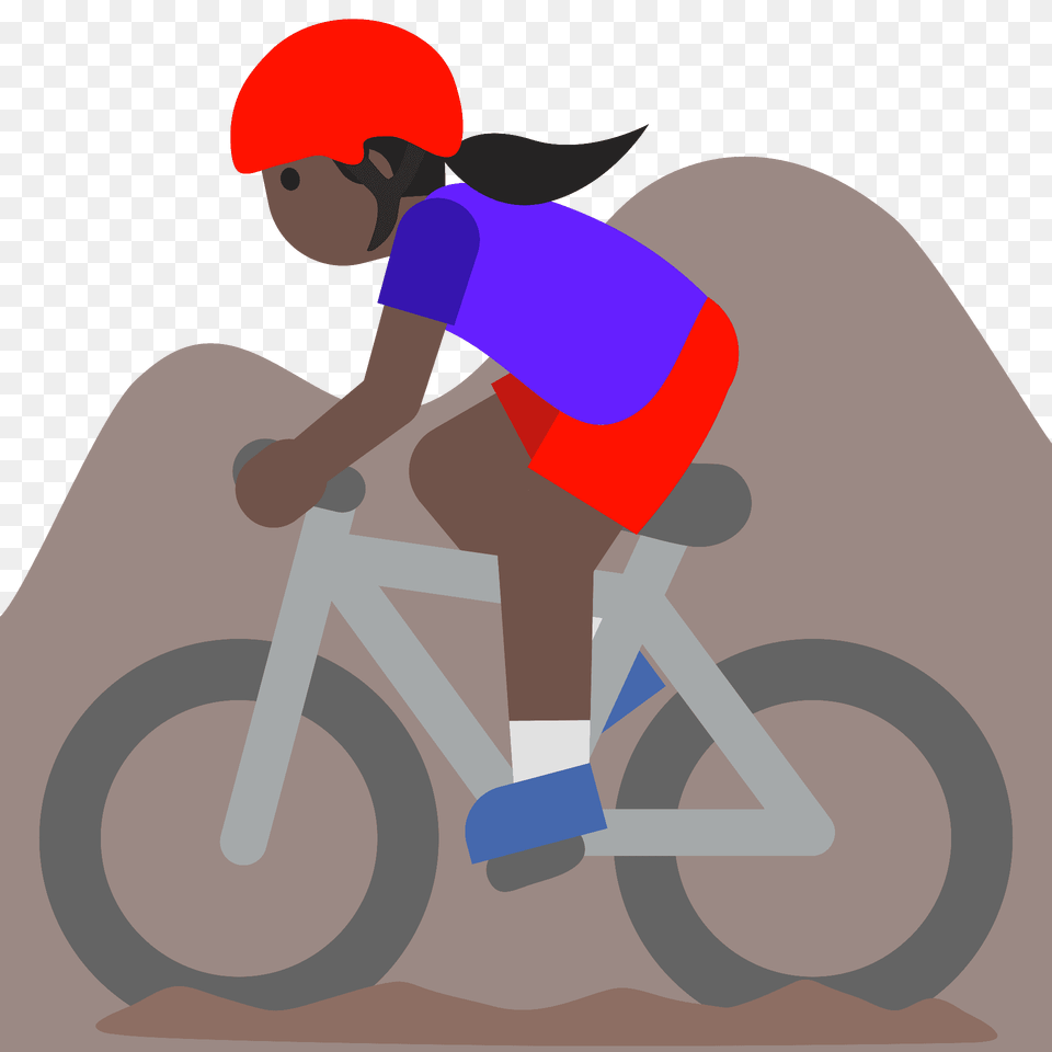 Woman Mountain Biking Emoji Clipart, Bicycle, Transportation, Vehicle, Cycling Png