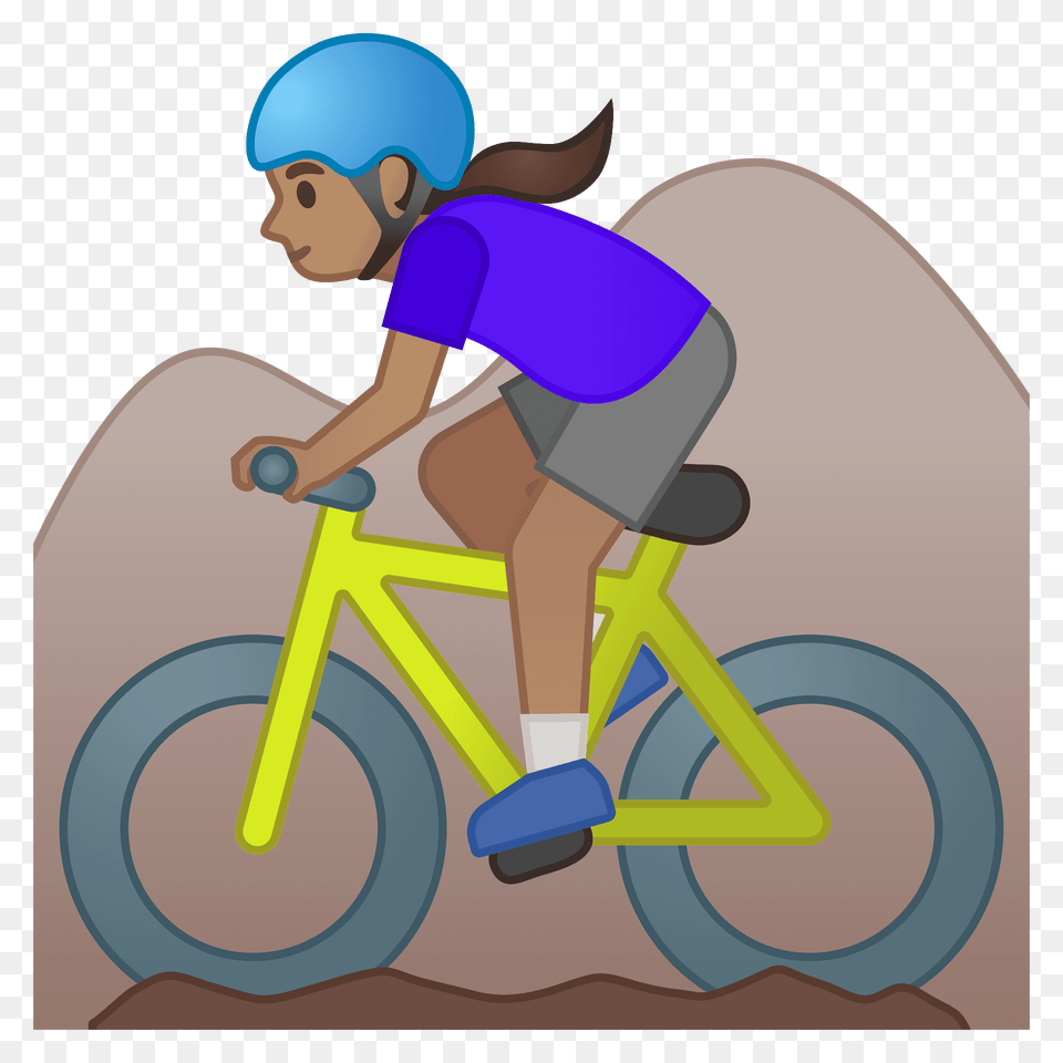 Woman Mountain Biking Emoji Clipart, Face, Head, Person, Bicycle Free Transparent Png