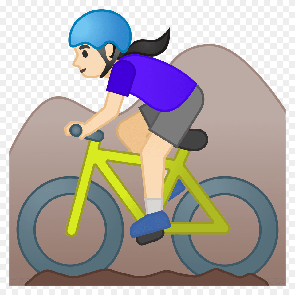 Woman Mountain Biking Emoji Clipart, Face, Head, Person, Bicycle Free Png