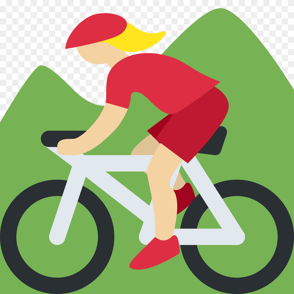 Woman Mountain Biking Emoji Clipart, Bicycle, Transportation, Vehicle, Person Free Png Download