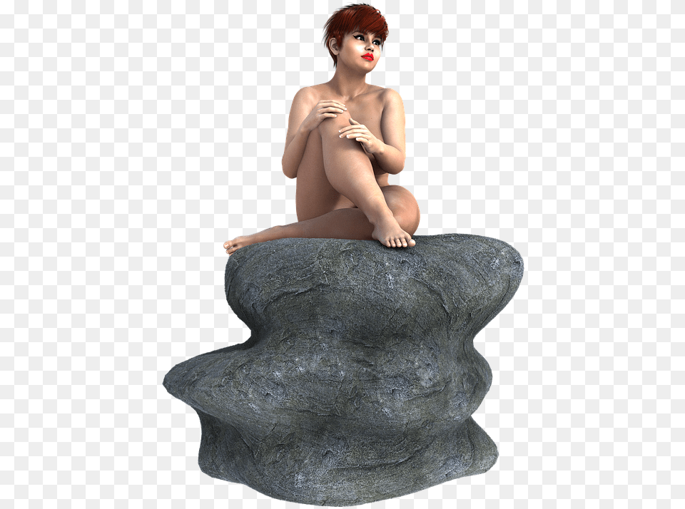 Woman Natural Rock Sitting Nature Girl Outdoor Sitting, Back, Body Part, Person, Adult Free Png