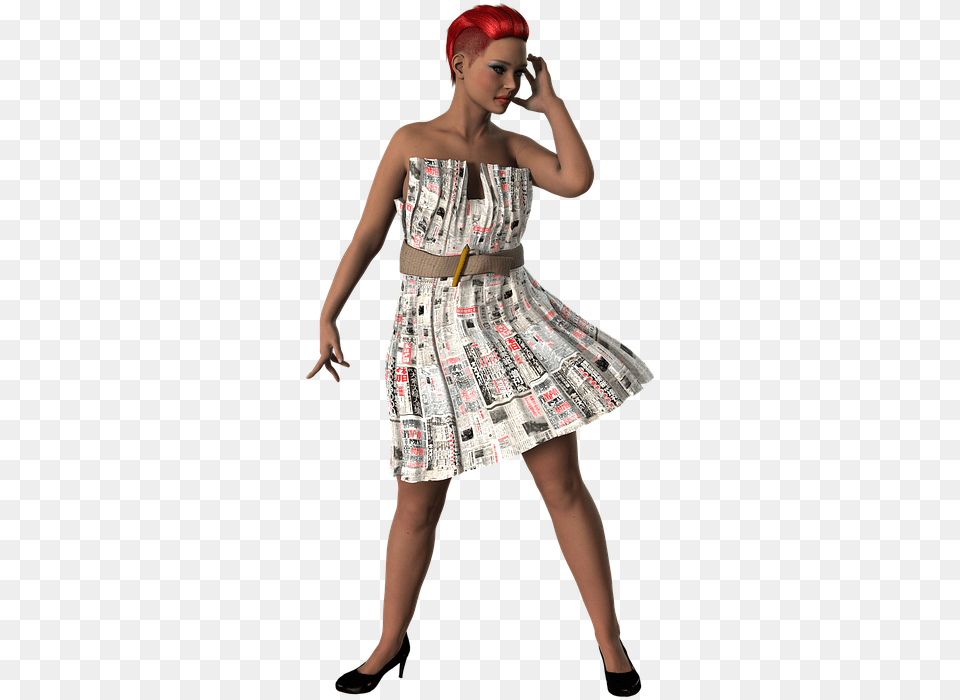 Woman Newspaper Paper 100 Photo On Mavl Portable Network Graphics, Clothing, Dress, Adult, Person Png Image