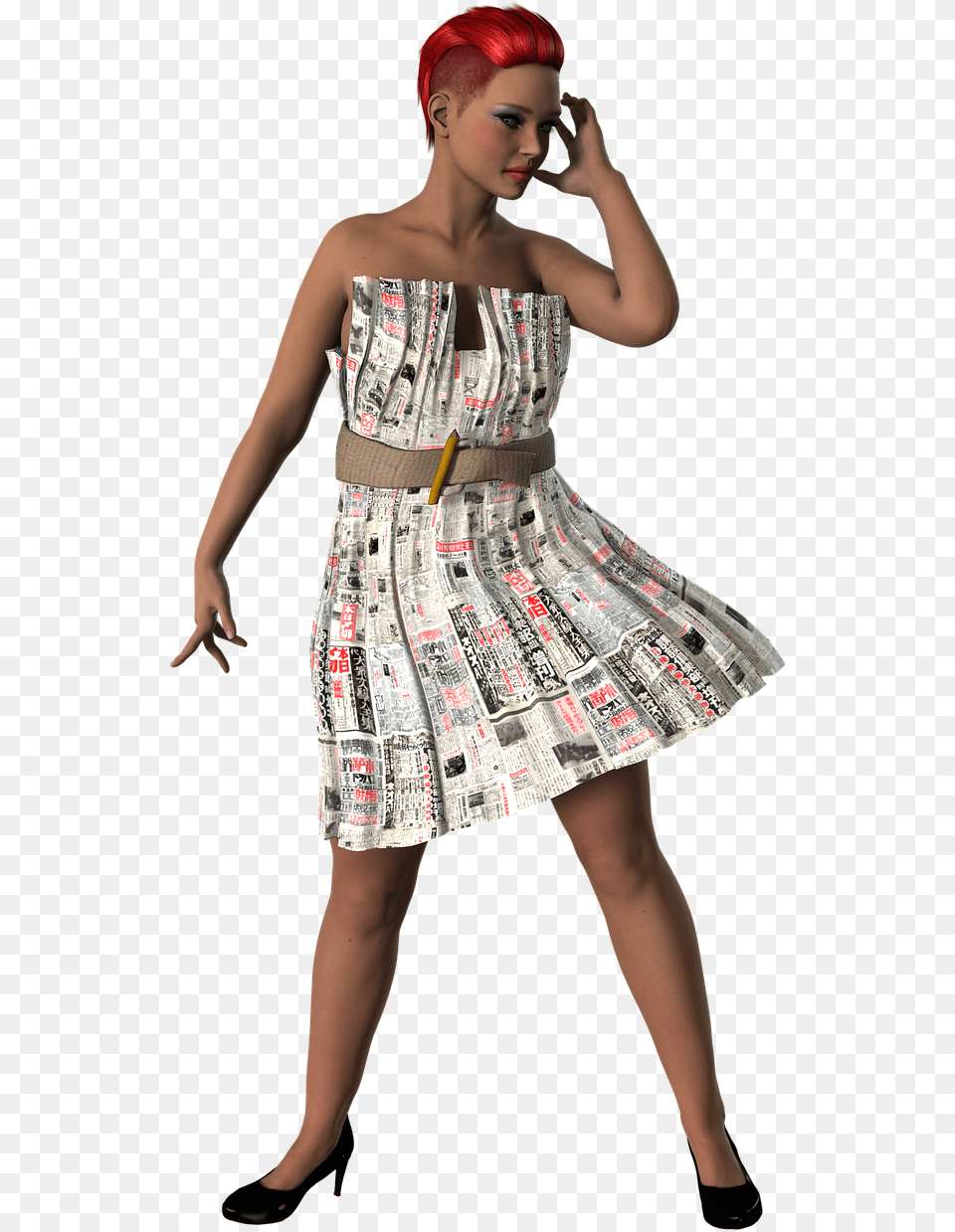 Woman Newspaper Paper Photo Girl, Adult, Person, Female, Dress Free Transparent Png